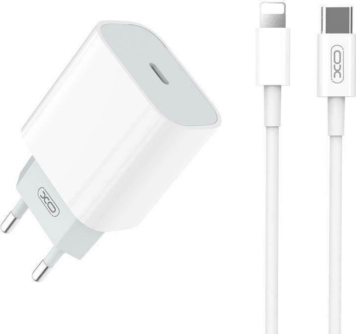 Φορτιστής με Θύρα USB-C και Καλώδιο USB-C - Lightning 20W Power Delivery XO