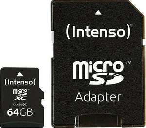 MicroSDXC 64GB Class 10 High Speed με αντάπτορα Intenso