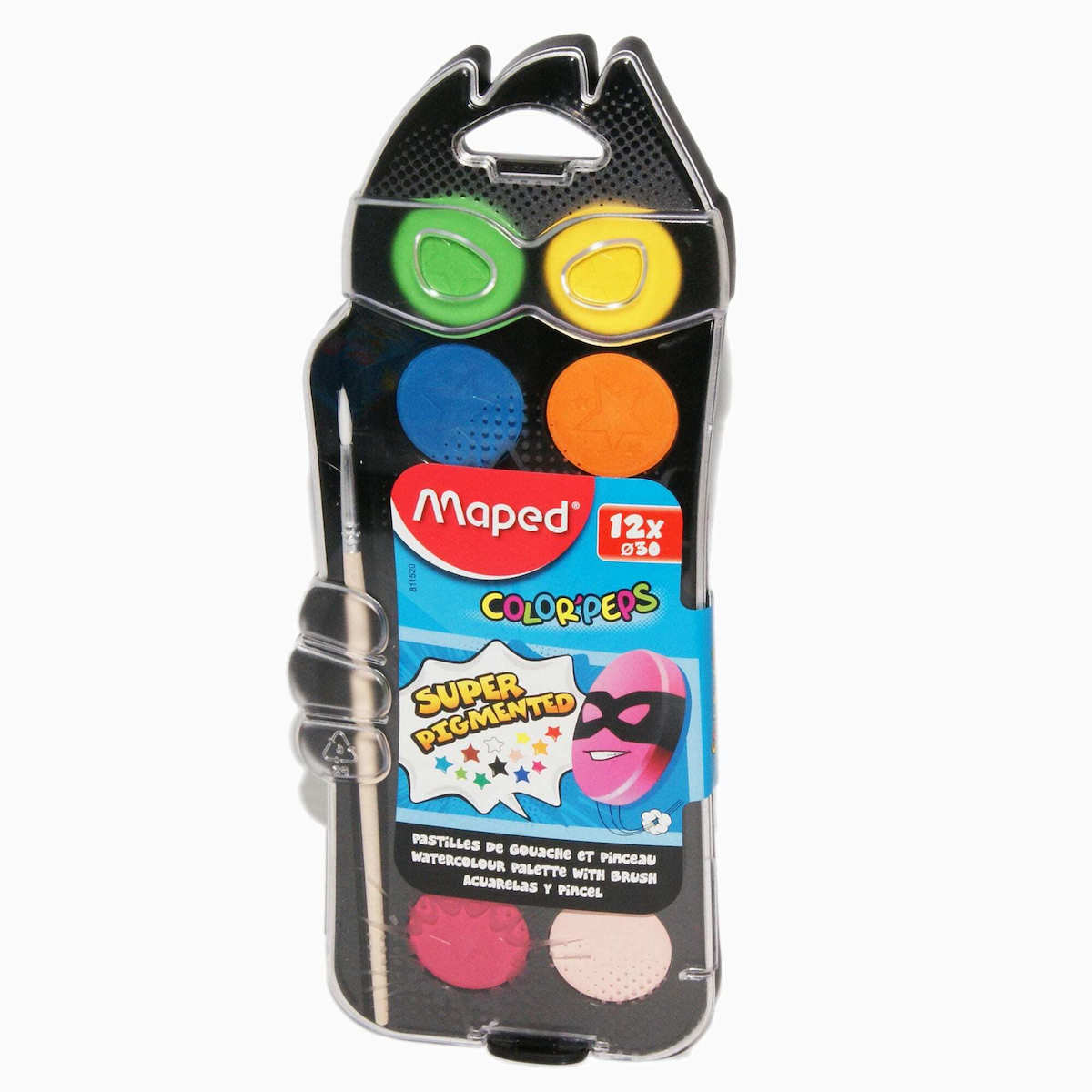 Νερομπογιές με Πινέλο 12 Χρωμάτων Maped Color'Peps