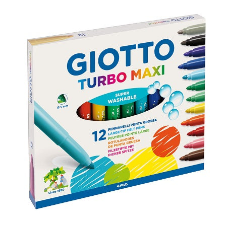 Μαρκαδόροι GIOTTO TURBO ΜΑΧΙ 12 χρώματα